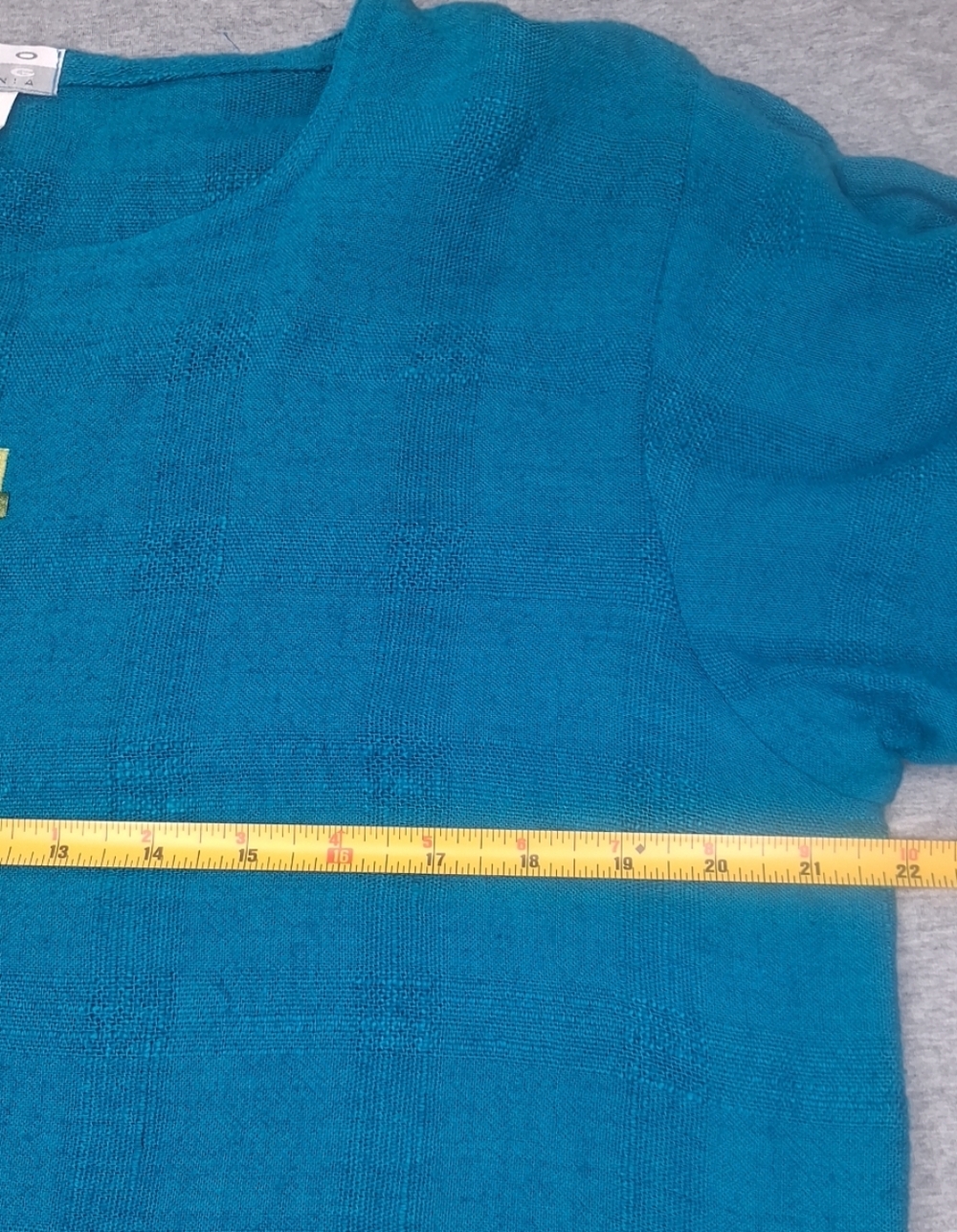 Vintage Nino Wong California Blouse Turquoise Blue Embroidered Detailed Size S - Picture 12 of 13